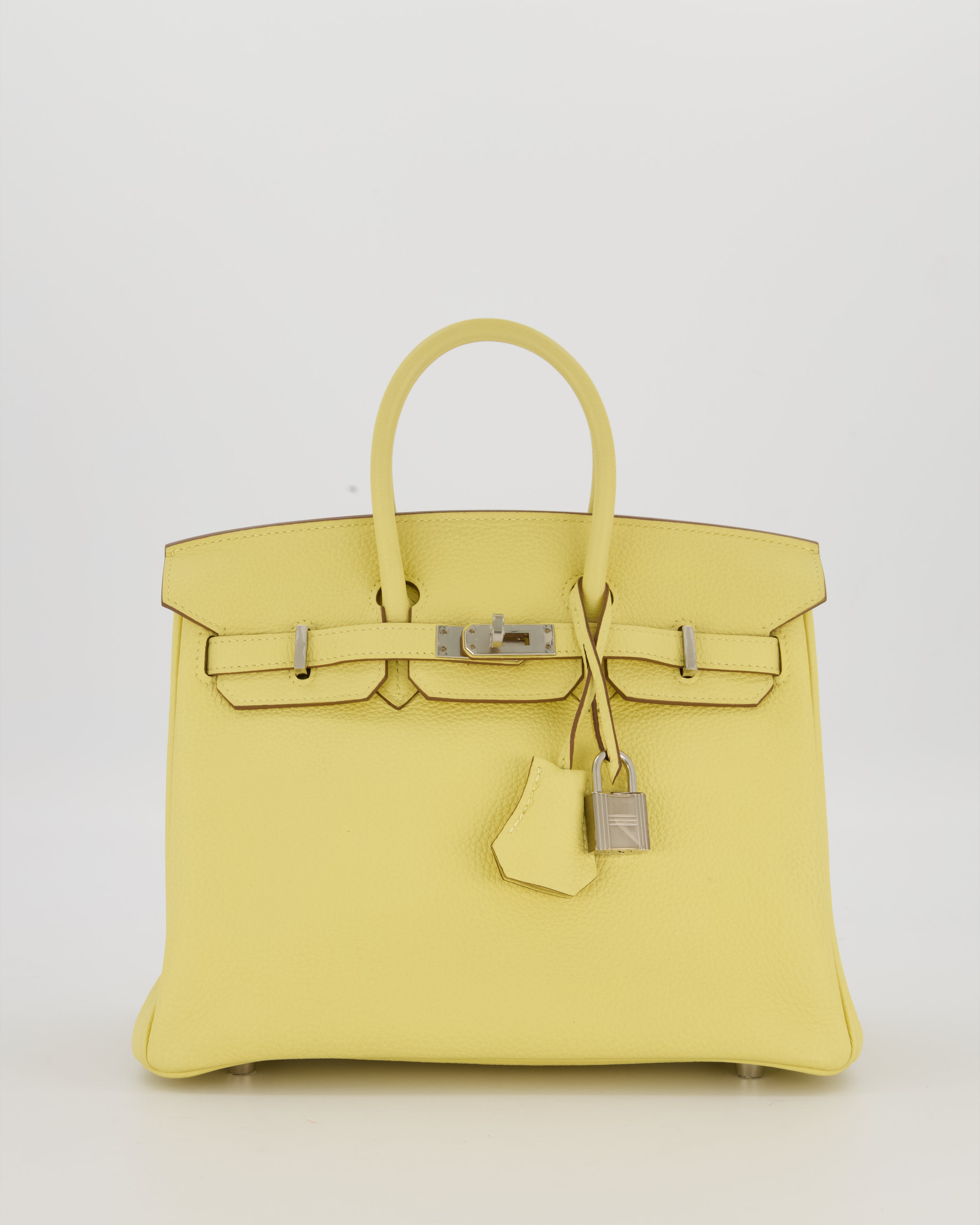 Hermès Birkin 25 Retourne Bag in Jaune Poussin Togo Leather with