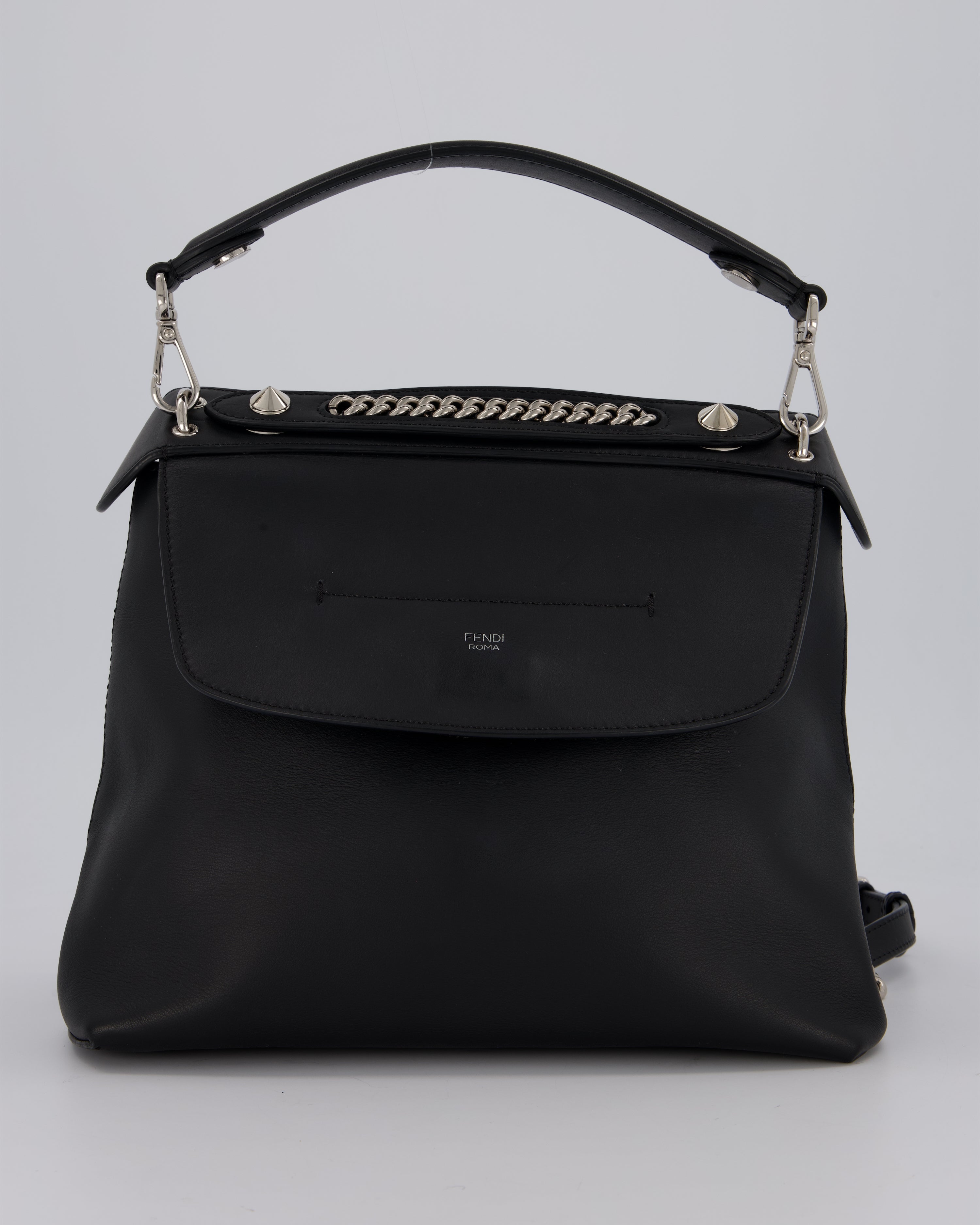 Fendi Back To School Covertible Backpack in Black Calfskin with Silver – Sellier