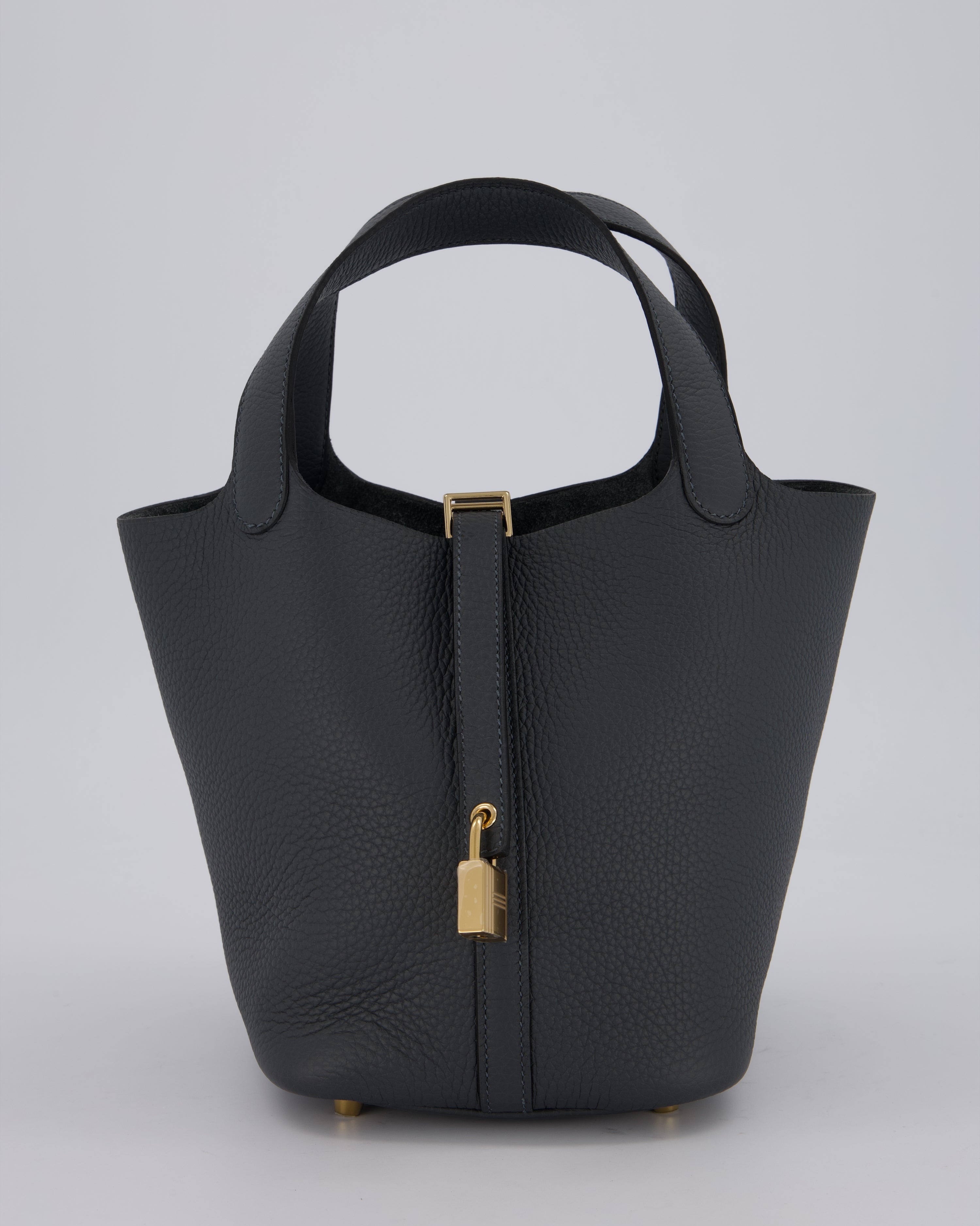 HOT* Hermès Picotin Lock 18 Bag in Gris Misty Clemence Leather