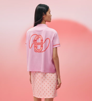 Hermès Candy Pink Canoé Printed T-Shirt Size FR 34 (UK 6) RRP £570