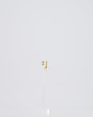 Christian Dior Pearl With Gold CD Drop Earrings