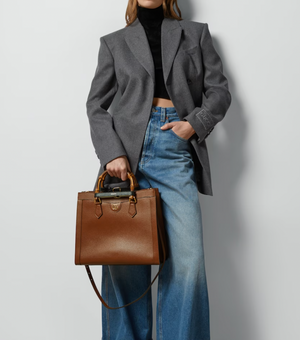 Gucci Brown Diana Large Tote Leather Bag with Shiny Antique Gold Hardware & Bamboo Handle RRP £3,790