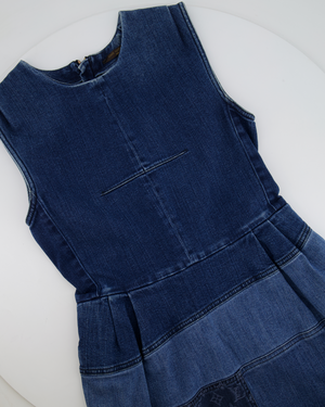 Louis Vuitton Denim Mini Sleeveless Dress with Patchwork Monogram Details Size FR 40 (UK 12)