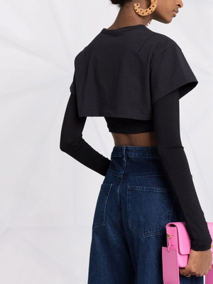 Jacquemus Black Layered Effect Le Double T-Shirt Size M (UK 10)