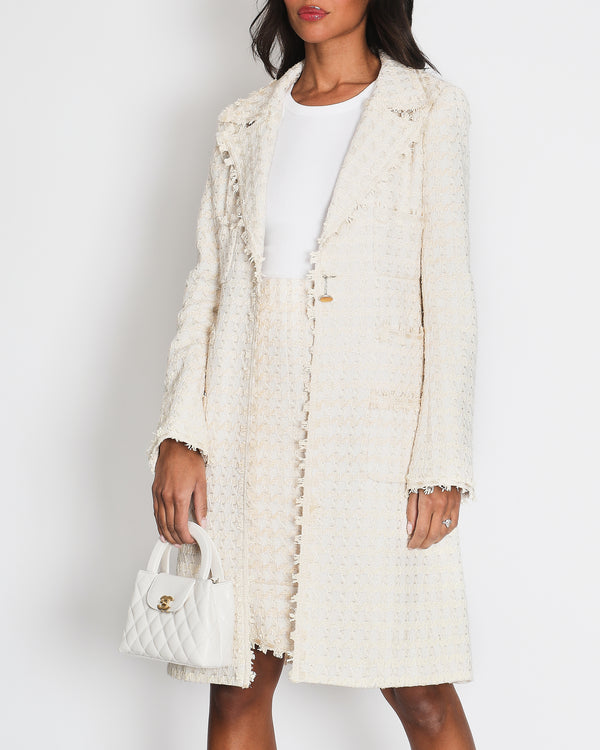 * VINTAGE* Chanel Cream 05/P Two Piece Coat and Skirt set FR 40 (UK 12)