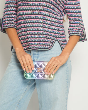 *FIRE PRICE* Chanel Pink, Black Metallic Green Mid-Sleeve Top FR 38 (UK 10)