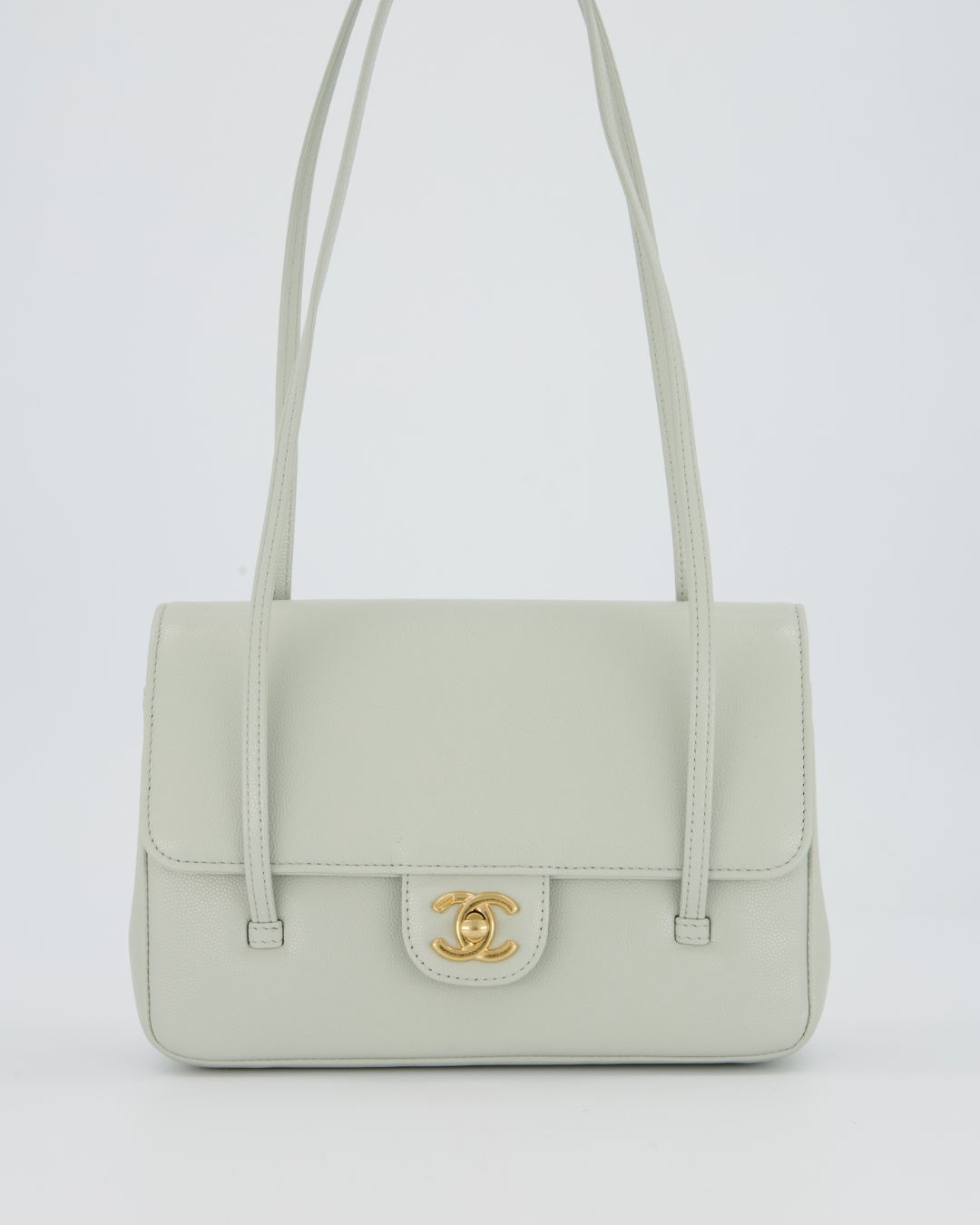 RARE* Chanel 26P Preppy Coco Small Flap Bag in Light Blue Caviar
