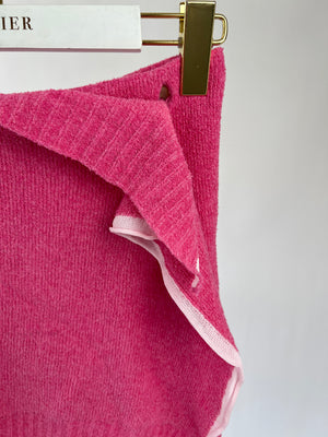 Jacquemus Pink Towelling Two Piece Skirt and Top Set with Button Detailing FR 32/38 (UK 4/10)