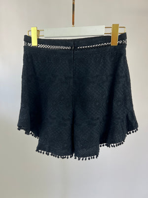 Zimmermann Black Broderie Lace Cotton and Shorts and Halter Top Set Size 1 (UK 10)