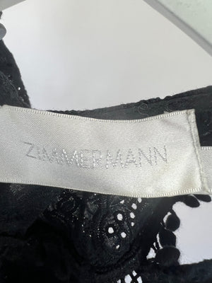 Zimmermann Black Broderie Lace Cotton and Shorts and Halter Top Set Size 1 (UK 10)