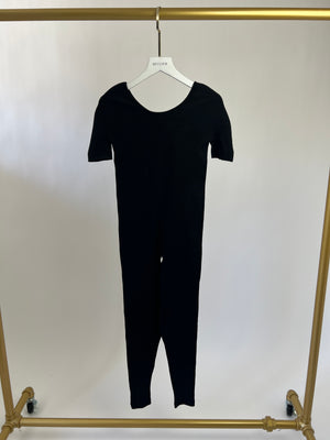 Chanel Black Laser Cut Unitard with CC Logo Detail Size XS (UK 6)