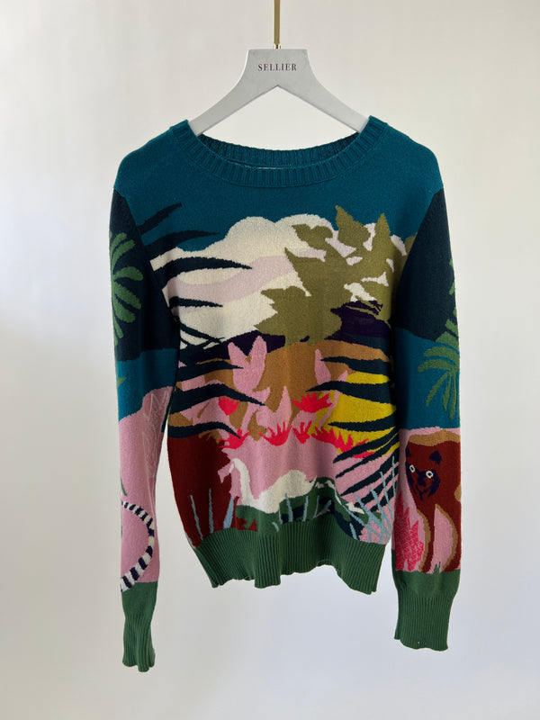 Barrie Multicoloured Printed Cashmere Jumper Size S (UK 8)