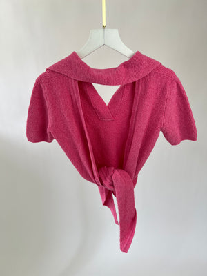 Jacquemus Pink Towelling Two Piece Skirt and Top Set with Button Detailing FR 32/38 (UK 4/10)