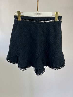 Zimmermann Black Broderie Lace Cotton and Shorts and Halter Top Set Size 1 (UK 10)