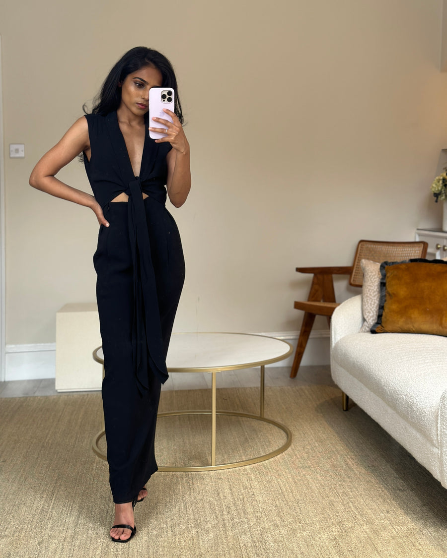Chanel Black Cut-Out Maxi Dress with CC Detail FR 34 (UK 6)