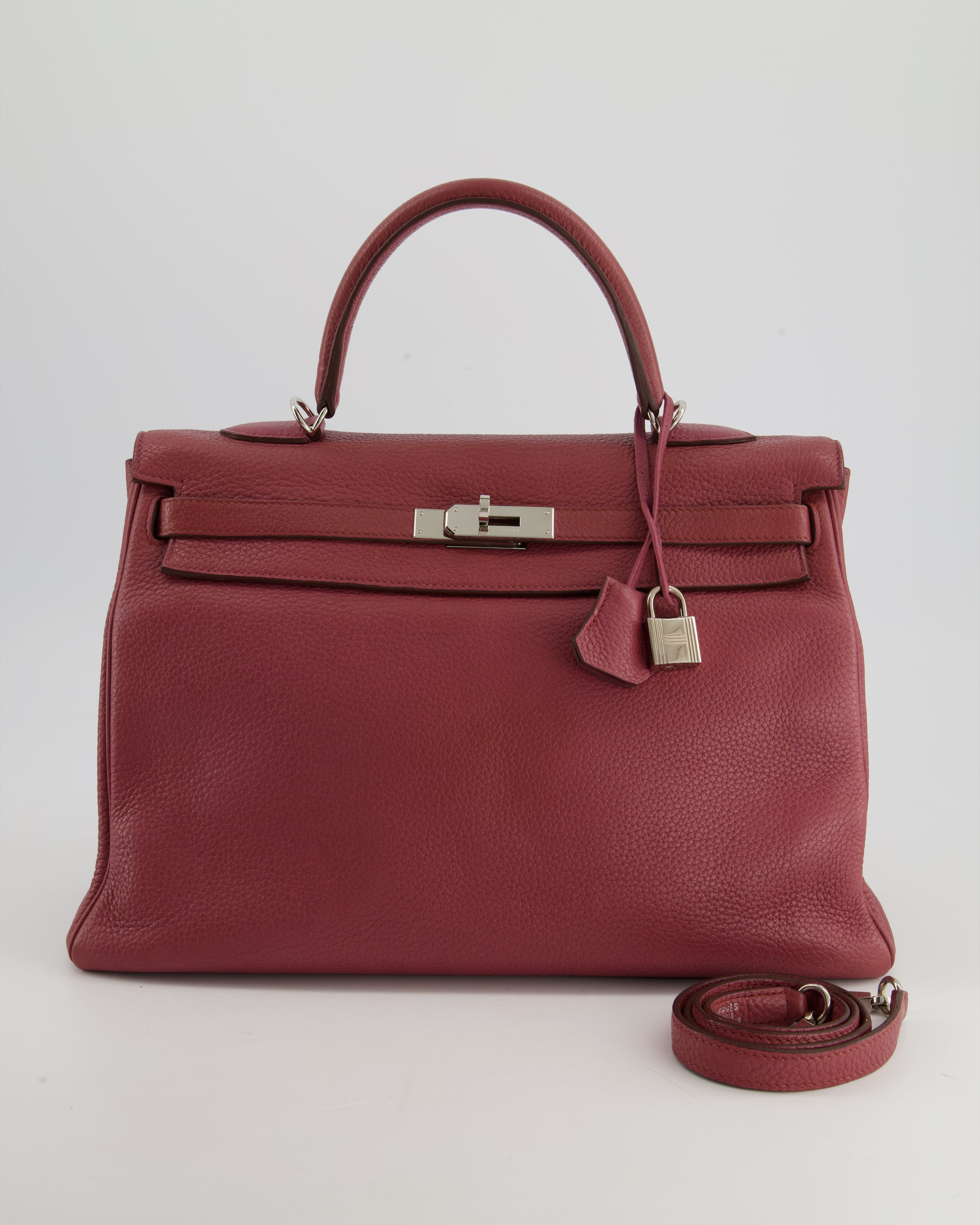 Hermes Kelly Bag 35cm in Bois De Rose Togo Leather With Palladium