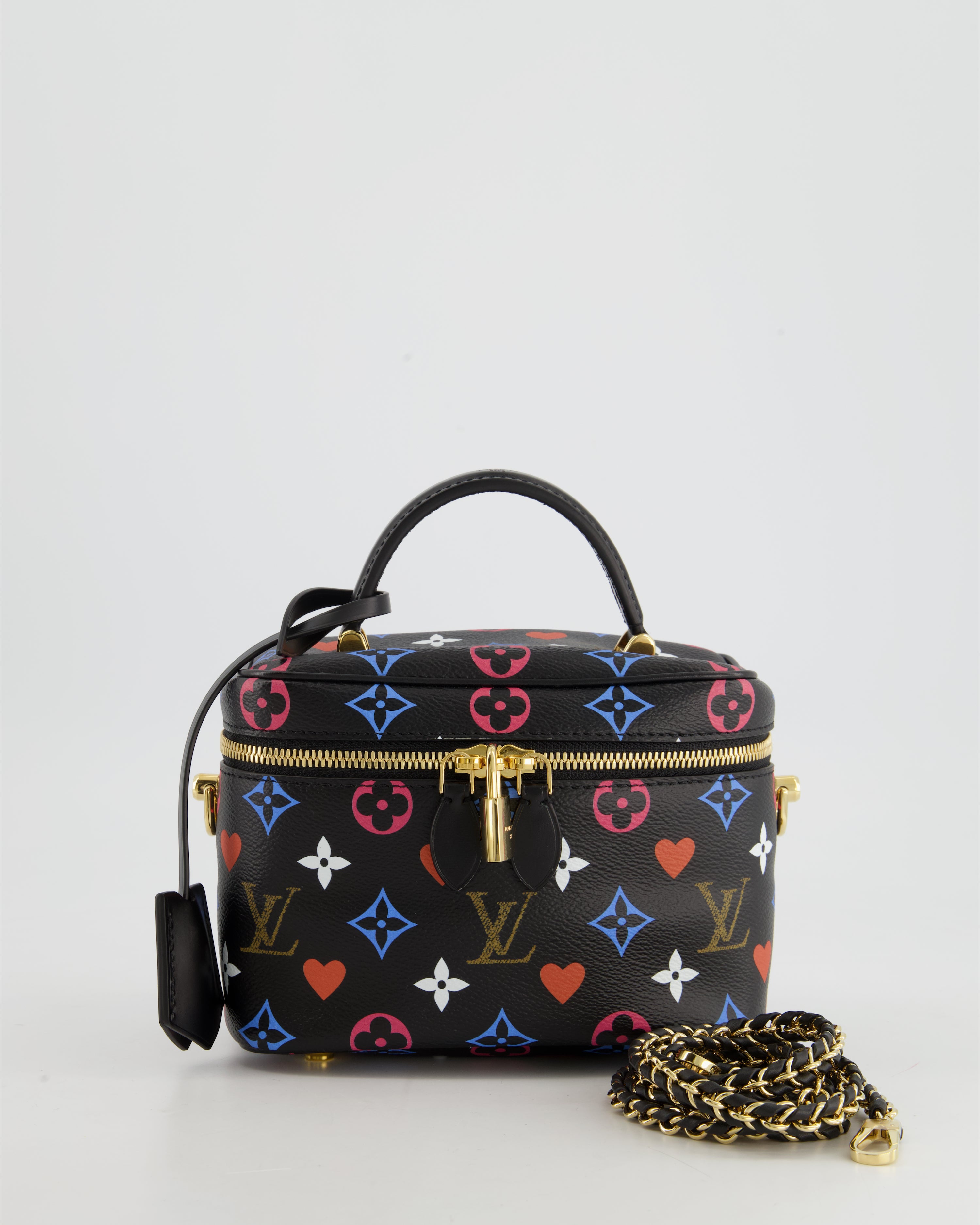 Louis Vuitton Black Game On PM Vanity Case Bag with Gold Hardware