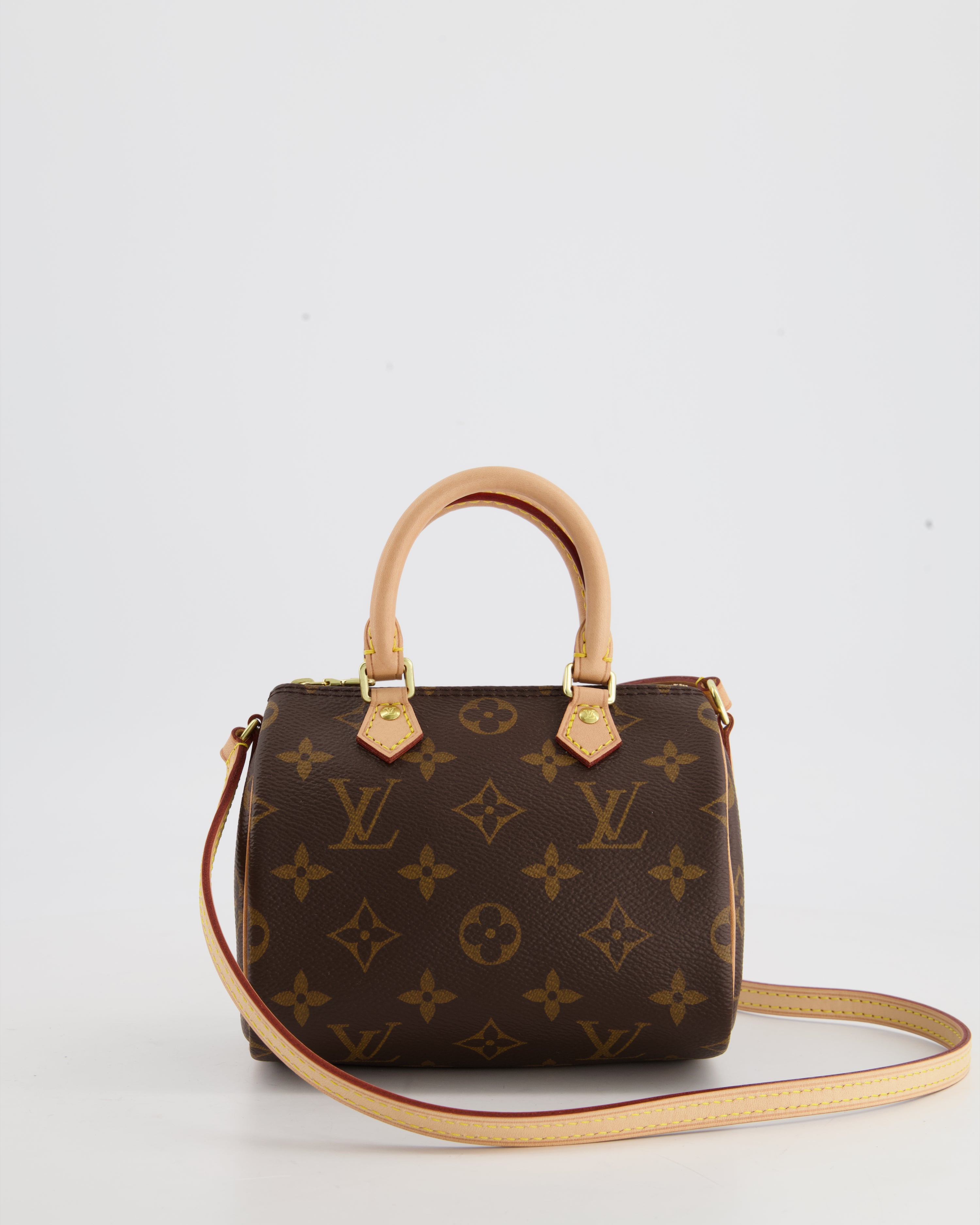 Louis Vuitton Monogram Nano Speedy Bag with Gold Hardware – Sellier