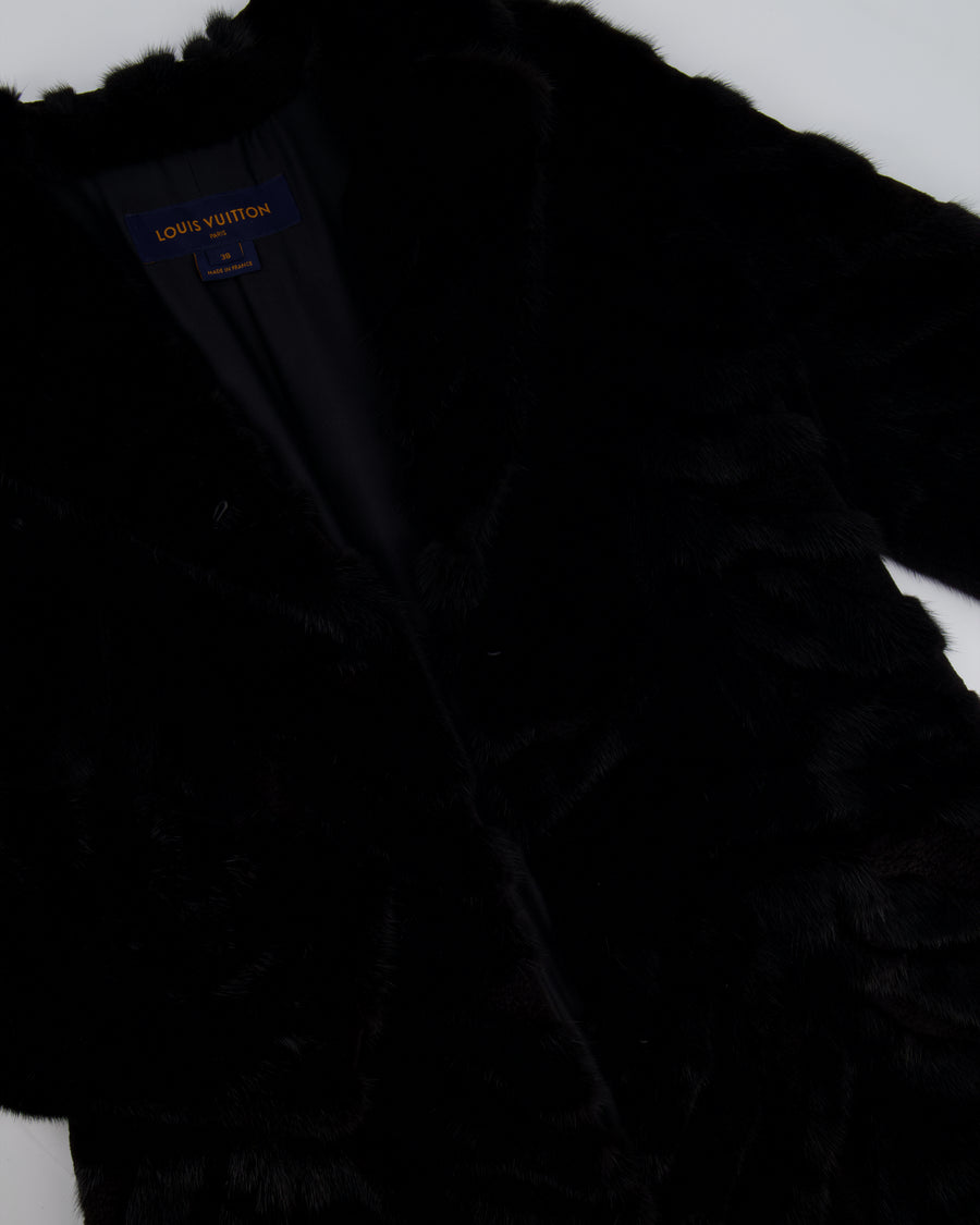 Louis Vuitton Black Mink Fur Coat Size FR 38 (UK 10) RRP £26,000