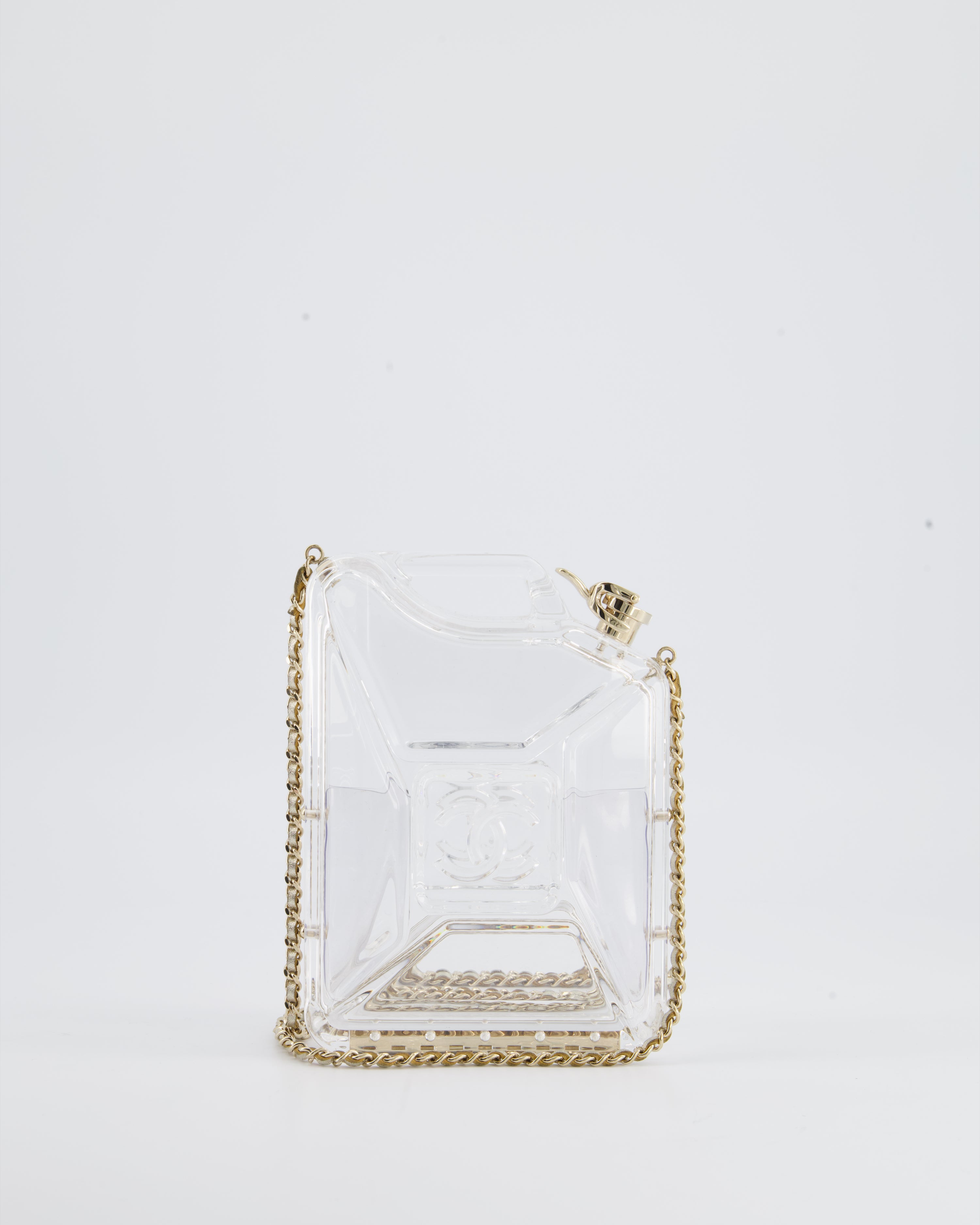 COLLECTORS* Chanel Clear Plexiglass Bottle Minaudière Bag with