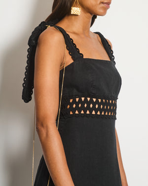 Zimmermann Black Sleeveless Linen Maxi Dress Size 1 (UK 10)
