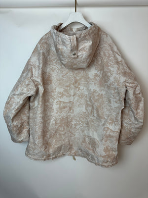 Christian Dior Beige and White Toile de Jouy Logo Windbreaker Size L (UK 12)
