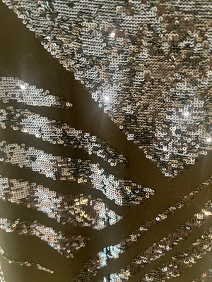 Roberto Cavalli Black Sleeveless Mini Dress with Navy Sequin Embellishments Size IT 38 (UK 6)