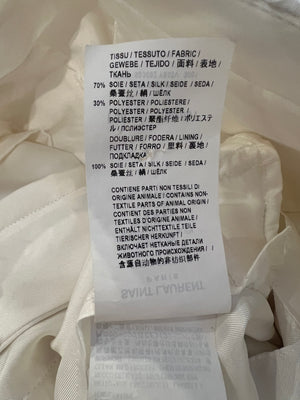 Saint Laurent White Silk Jacket and Trouser Suit Set Size FR 38 (UK 10)