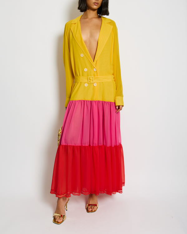 Racil Multi Liyana Chiffon Sheer Evening Coat Size S (UK 8) RRP £700