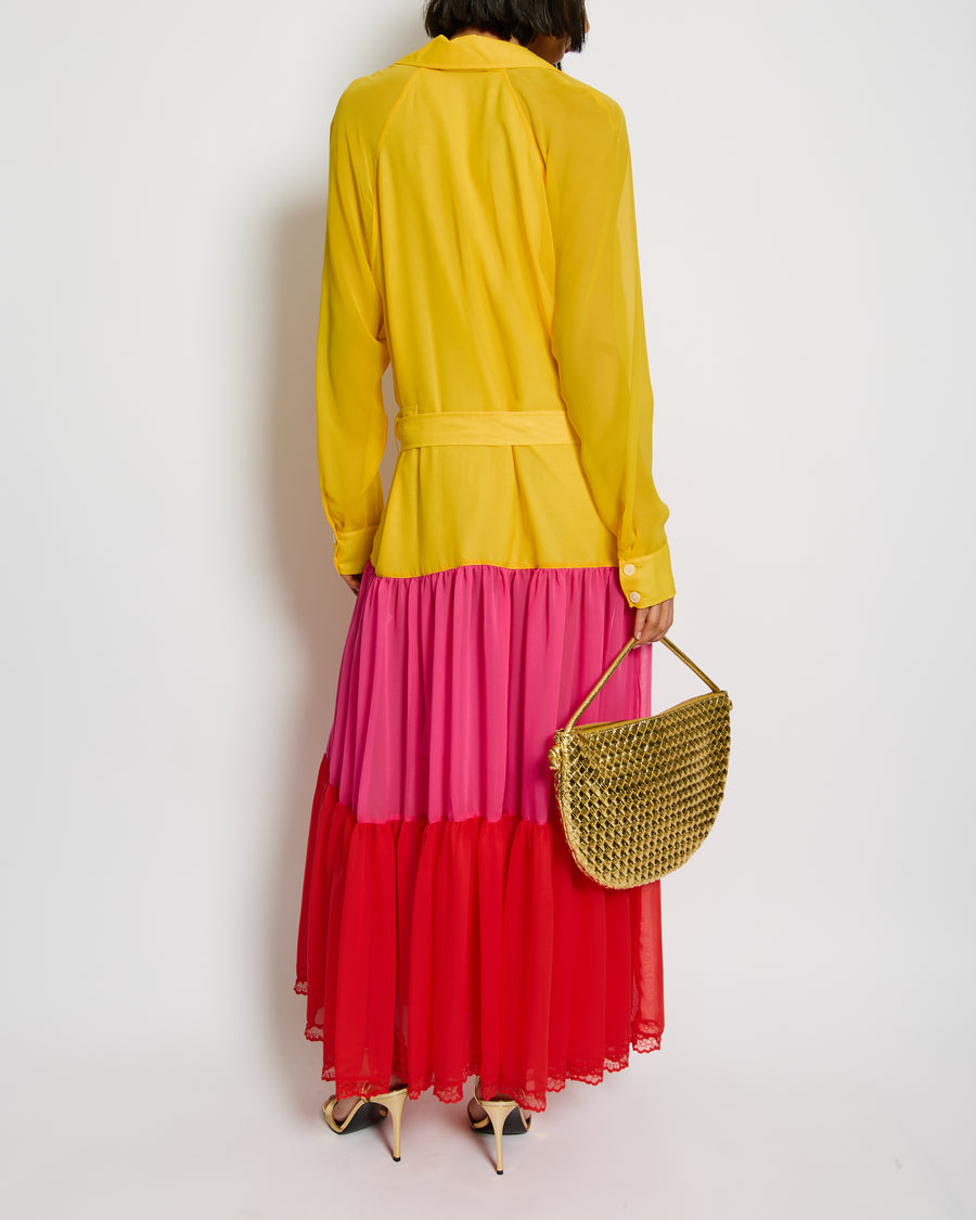 Racil Multi Liyana Chiffon Sheer Evening Coat Size S (UK 8) RRP £700