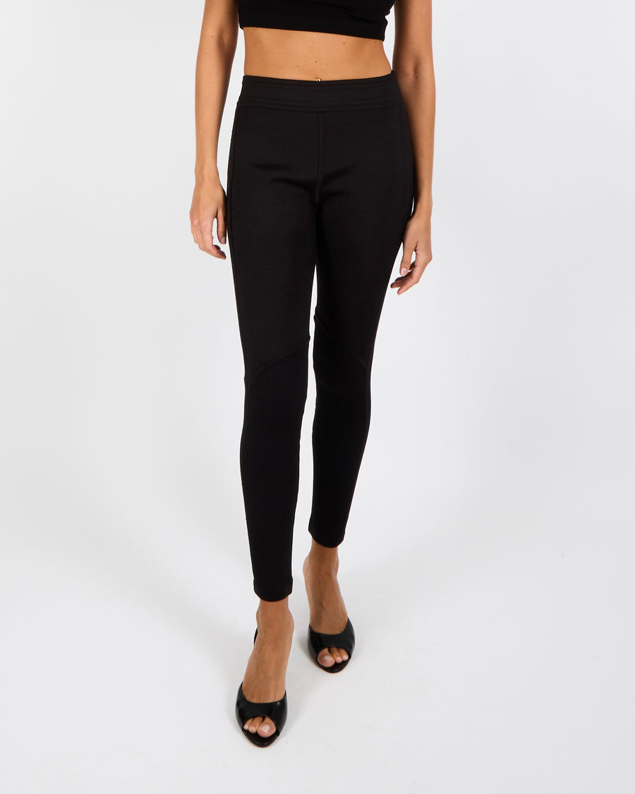 Hermès Black Riding Trousers with Ribbed Inserts Size FR 38 (UK 10) RRP £1,400