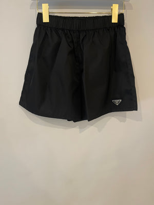 Prada Prada Re-Nylon High-Waist Shorts with Leather Plaque Detail Size IT 38 (UK 6) RRP £820