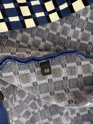 Prada Navy, White, and Black Square Pattern Mini Skirt Size IT 40 (UK 8)