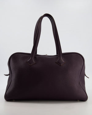 Hermès Victoria II 35cm Bag in Raisin Clemence Leather with Palladium Hardware