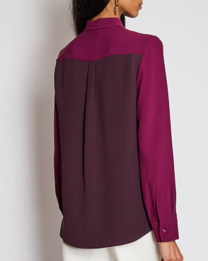 Loro Piana Burgundy Silk Tailored Shirt Size IT 44 ( UK 12)
