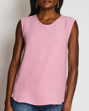 Loro Piana Light Purple Matt Sleeveless Silk Shirt