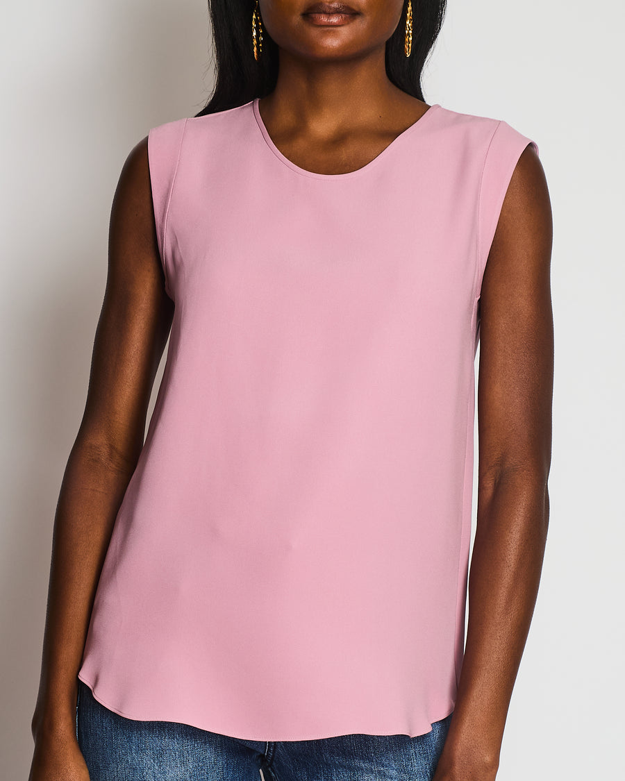 Loro Piana Light Purple Matt Sleeveless Silk Shirt