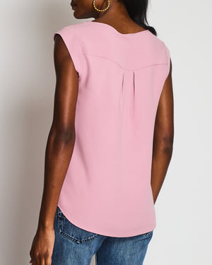 Loro Piana Light Purple Matt Sleeveless Silk Shirt