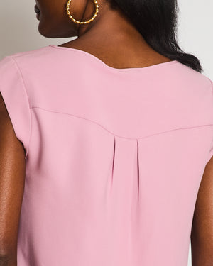 Loro Piana Light Purple Matt Sleeveless Silk Shirt