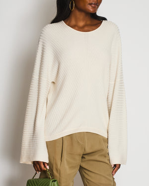 Loro Piana Cream Knit Cashmere Low Neckline Jumper Size IT 48 (UK 16)