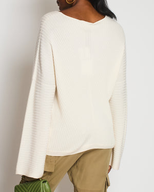 Loro Piana Cream Knit Cashmere Low Neckline Jumper Size IT 48 (UK 16)