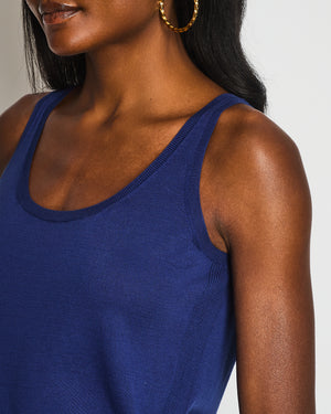 Loro Piana Blue Silk Blend Tank Top Size IT 40 (UK 8)