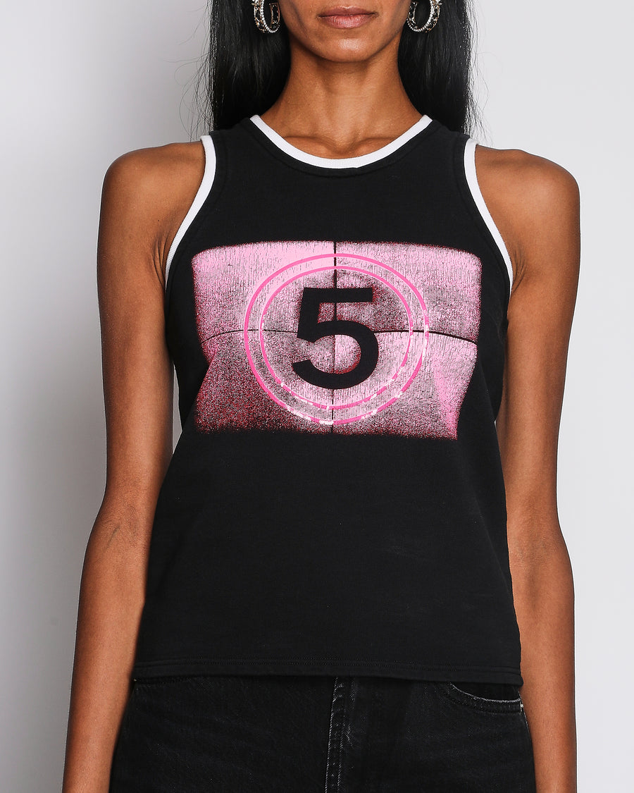 Chanel 21S Black and Pink No5 Tank Top Size FR 34 (UK 6)
