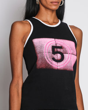 Chanel 21S Black and Pink No5 Tank Top Size FR 34 (UK 6)