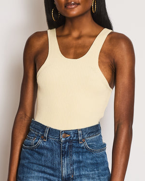 Toteme Cream Knit Curved Tank Top Size S (UK 8)