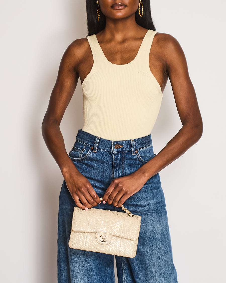 Toteme Cream Knit Curved Tank Top Size S (UK 8)