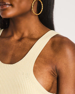 Toteme Cream Knit Curved Tank Top Size S (UK 8)