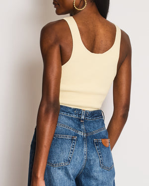 Toteme Cream Knit Curved Tank Top Size S (UK 8)