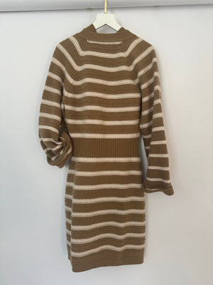 Chanel SS/15 Striped Two Piece Body & Cardigan Set with Pocket Detail Size FR 36 (UK 8)