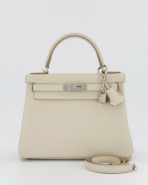 Hermès Kelly 28 Retourne Bag in Beton Evercolor Leather with Palladium Hardware